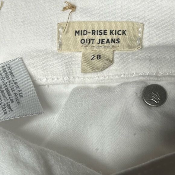 New Madewell mid rise kick out Flare White Jeans Sz  28 - Picture 11 of 11